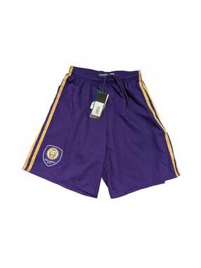 Adidas Orlando City MLS Soccer Shorts Purple Gold Athletic Womens XS NWT 24x7